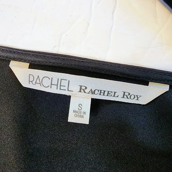 Rachel by Rachel Roy Black Silky Slip Dress w Adjustable Spaghetti Straps Sz S - Picture 7 of 9